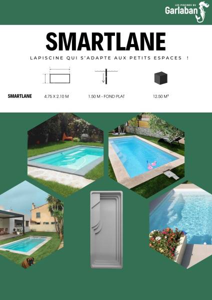 SMART LANE : Piscine moins de 10 m² sans permis de construire rectangulaire à fond plat