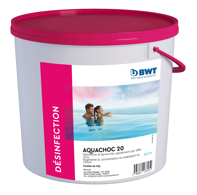 AQUACHOC 20 : Traitement choc en Pastilles 20g