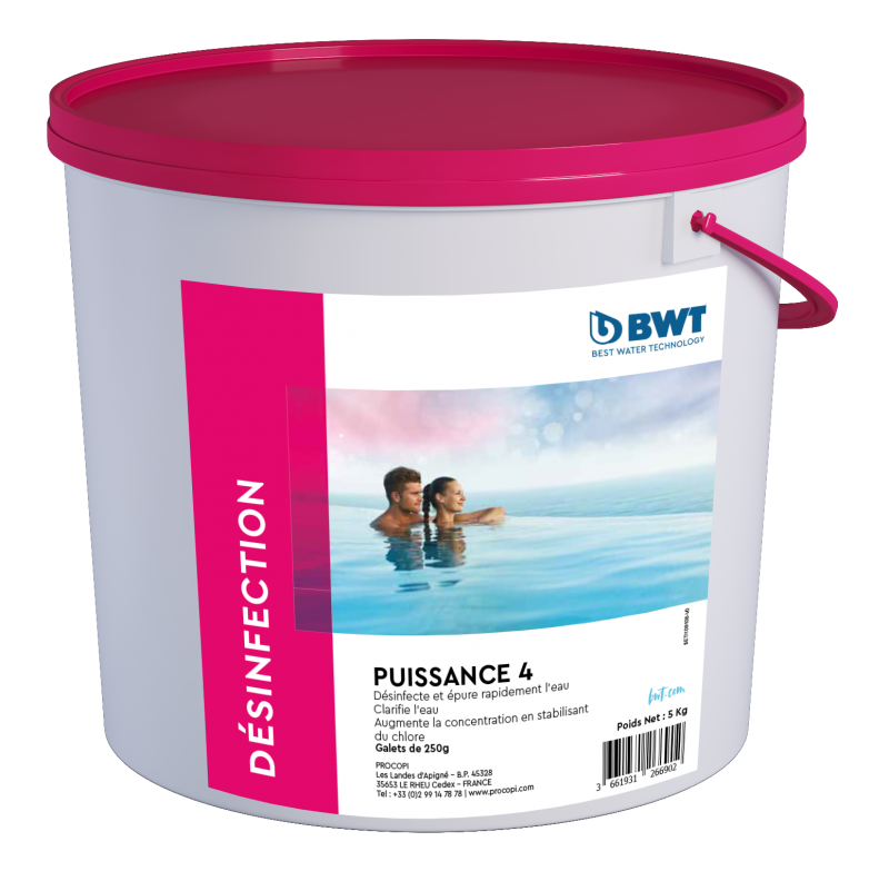 Produits piscine, chlore 5 actions chlore multi actions marseille Puissance 4