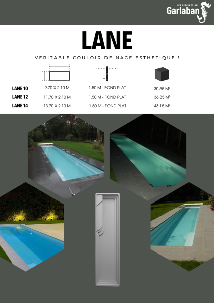 LANE : Couloir de Nage monobloc à la maison disponible en 3 dimensions