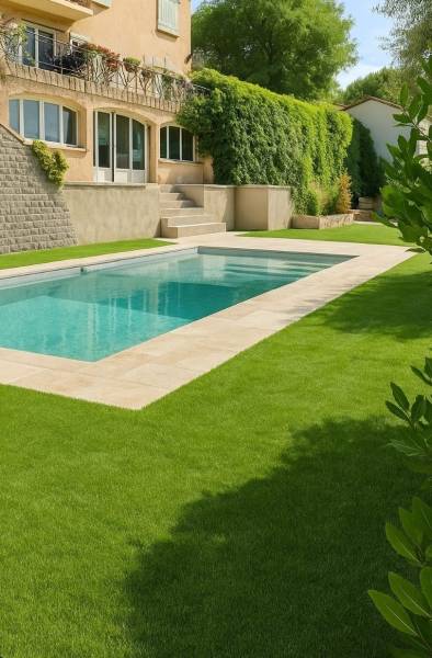 BAY 77/87: Piscine coque polyester rectangle avec plage intégrée