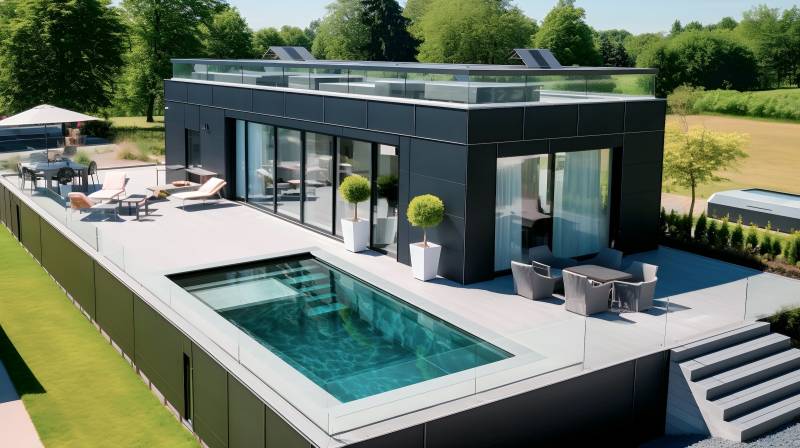 La LYRA 77 / 87 : La piscine qui allie baignade et détente avec sa plage intégrée