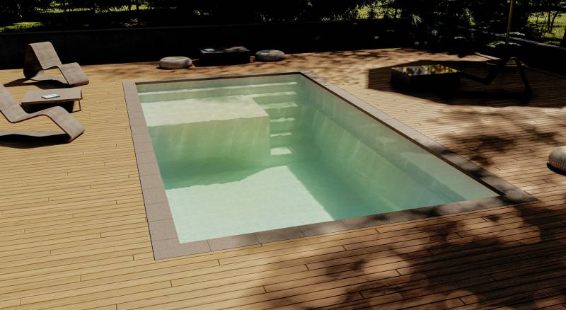 La MAIA LYRA (77/87) : La piscine qui allie baignade et détente avec sa plage intégrée