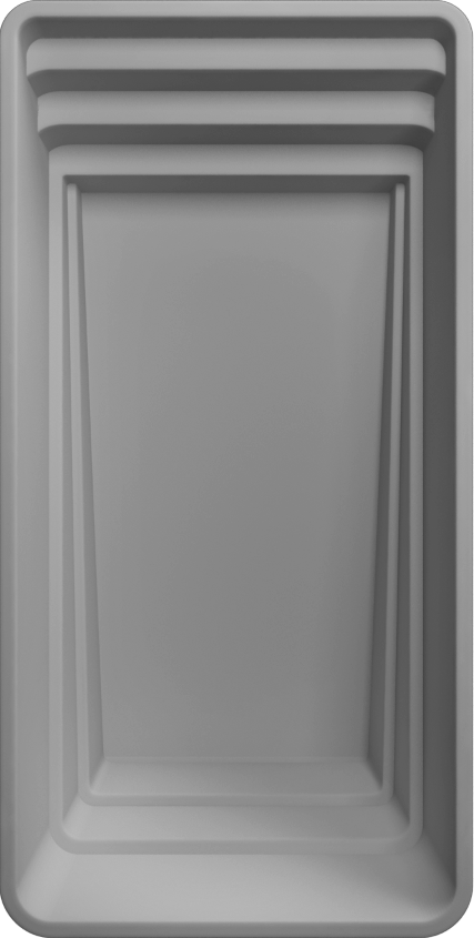 DEEP : Piscine coque profonde fond incliné avec escalier en 4 dimensions